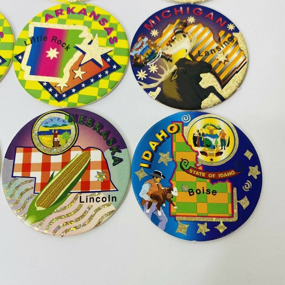 Vintage POGS Various States Nevada Arkansas Indiana Alaska 90s Game Nostalgia - Picture 4 of 7